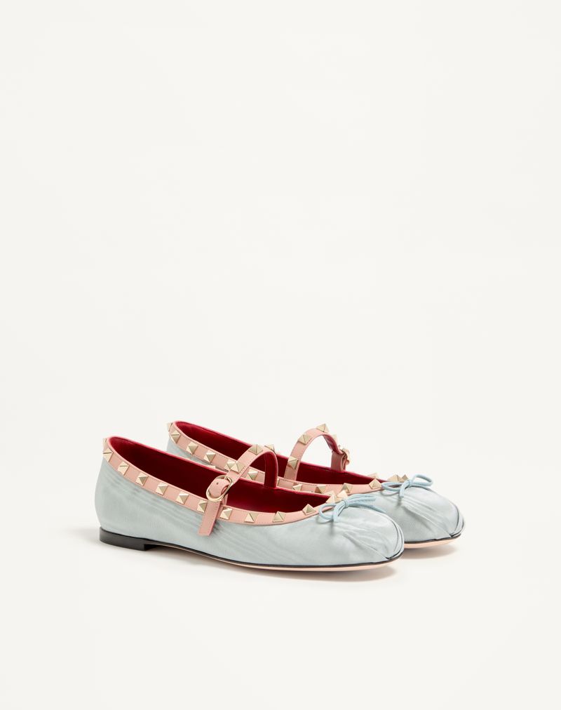 Mary-Jane Rockstud Ballerina i Moiré-stof 05 mm