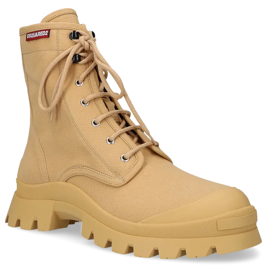 Dsquared2 - Schnürboots TANK COMBAT Canvas - beige