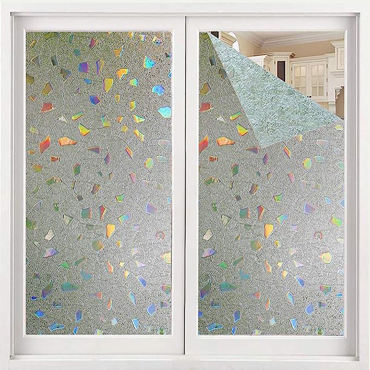 Fensterfolie 2 Stück Fensterfolie Milchglasfolie Selbstklebend Sonnenschutzfolie, EBUY