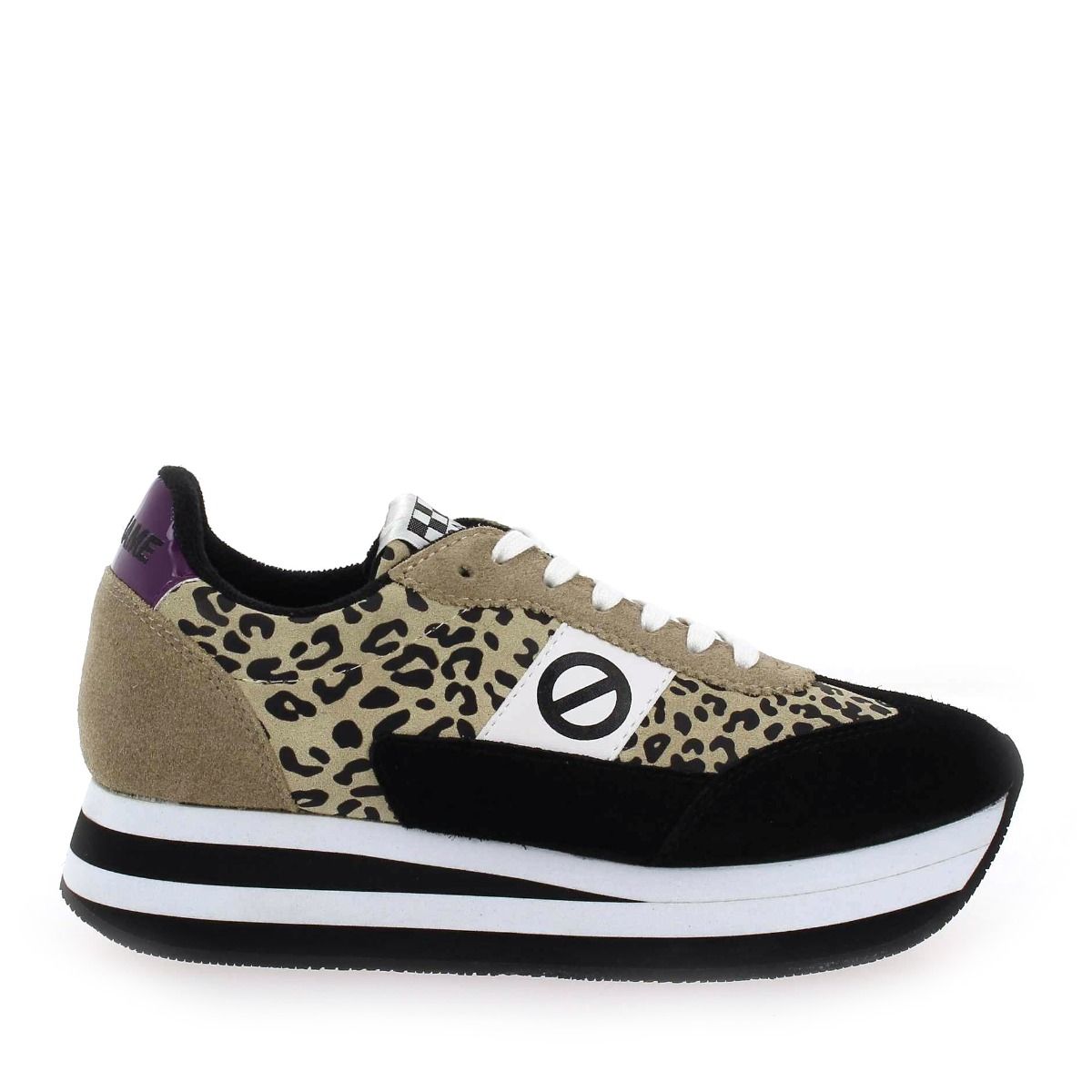 No Name  FLEX M JOGGER SUEDE LEO - Noir Beige