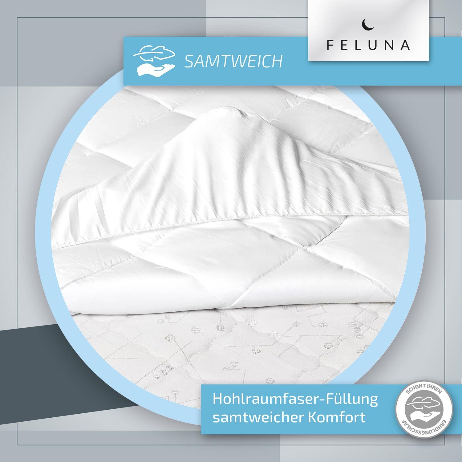 Bettdecke + Topper, Mikrofaser Matratzen-Unterlage, Feluna, Soft-Touch