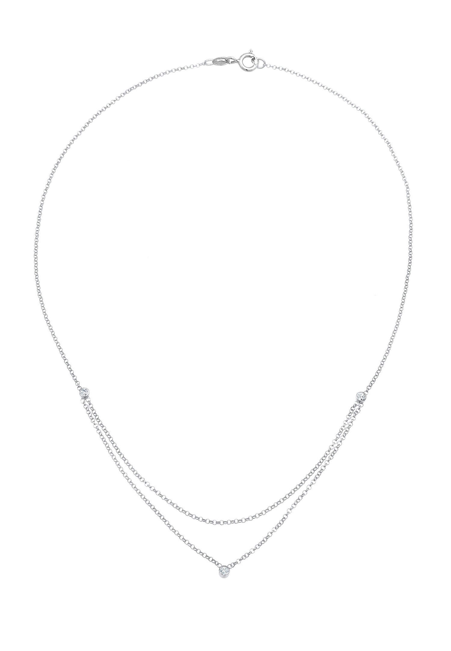 Completo basic da donna Elli a strati con cristalli in argento sterling 925
