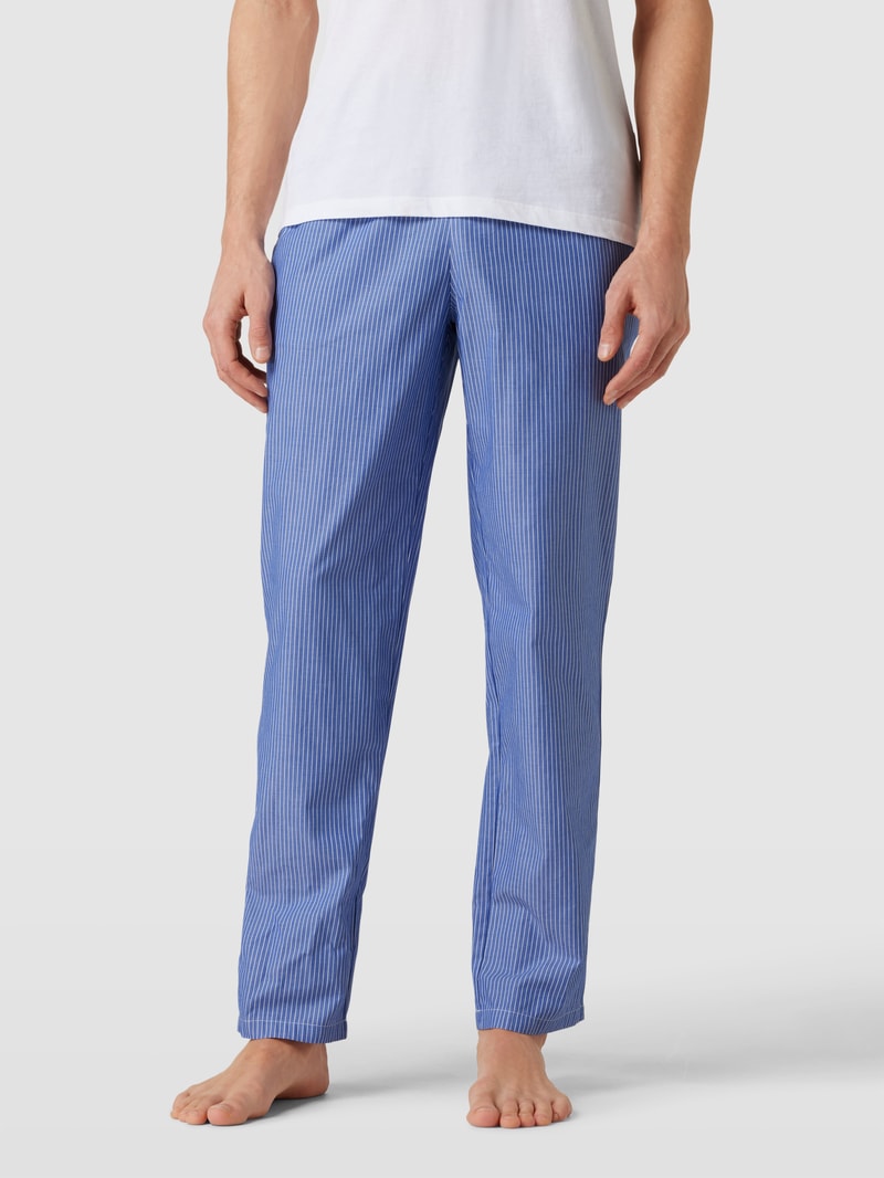 Pyjama-Hose mit Label-Details Modell 'YARN' in blau