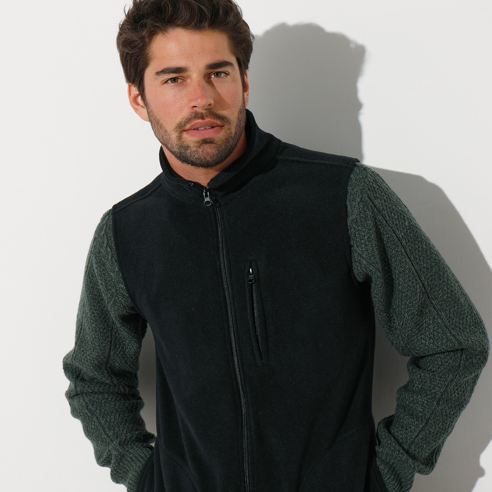 Blouson zippé maille micropolaire sans manches