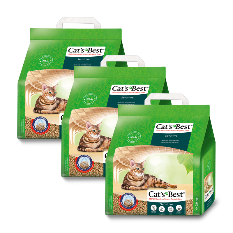 Cat's Best Katzenstreu Cat's Best Sensitive Klumpstreu 3x2,9 kg