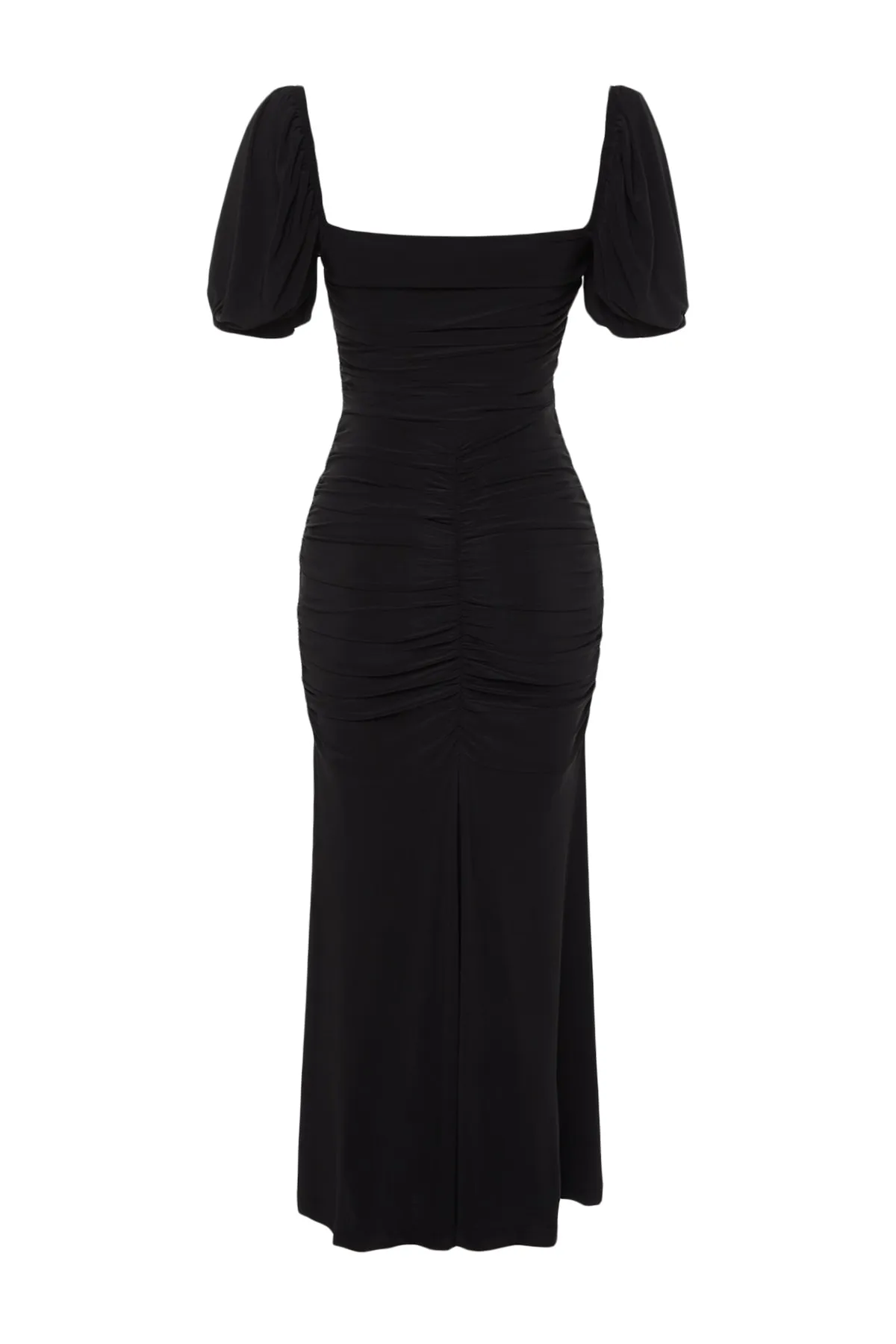 Trendyol Collection  Schwarzes, tailliertes, stilvolles Abendkleid mit gestricktem Sling TPRSS23EL00084