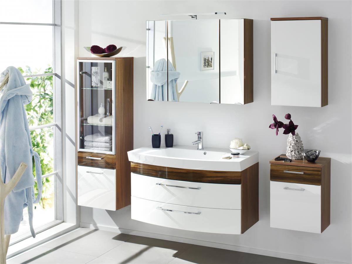 Posseik Hochschrank Rima walnuss-weiss