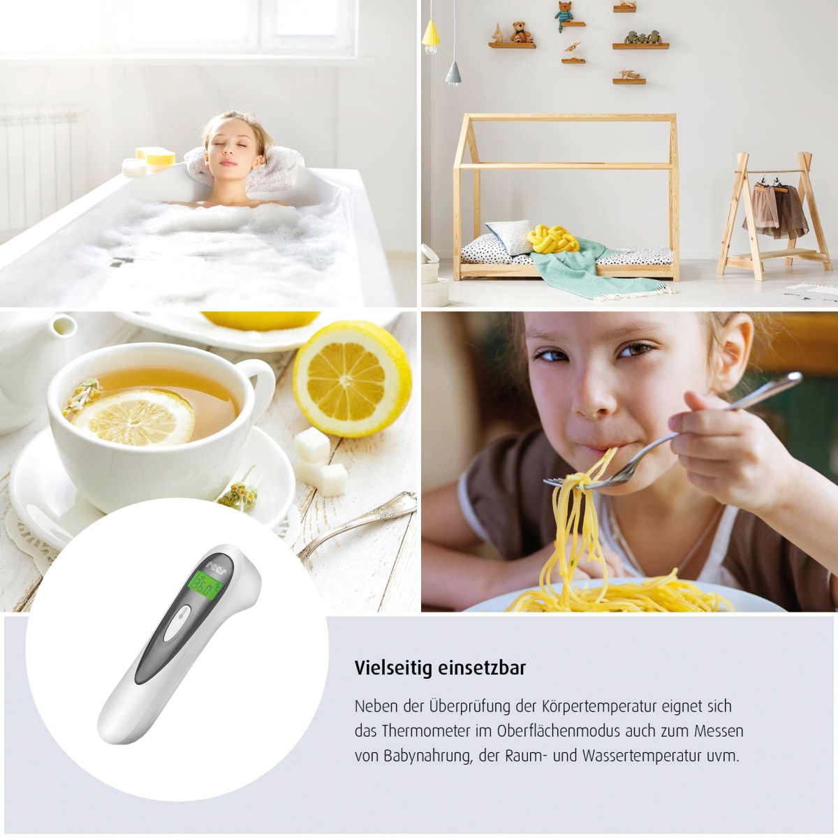 Fieberthermometer 3in1 kontaktloses Infrarot-Thermometer, 1 St