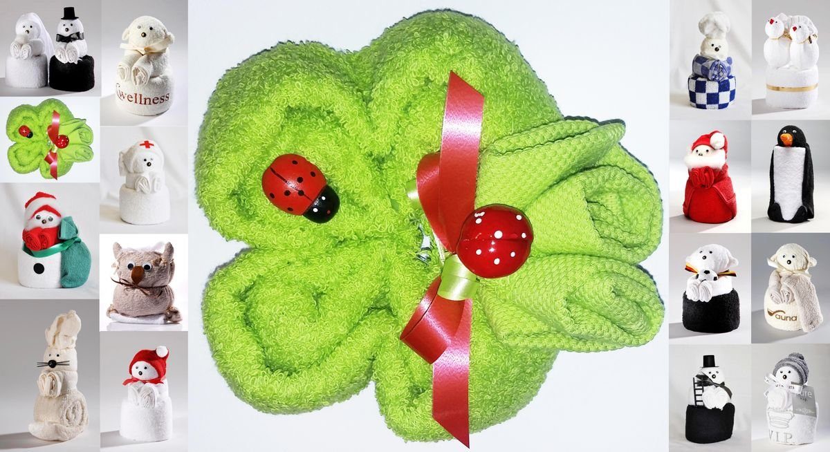 JACK Handtuch Set Frottier Geschenk Set viele Modelle Handarbeit Origami Gästetuch, (1-tlg), Handtuch, Waschhandschuh, gefaltete Tiere, tolle Geschenkidee