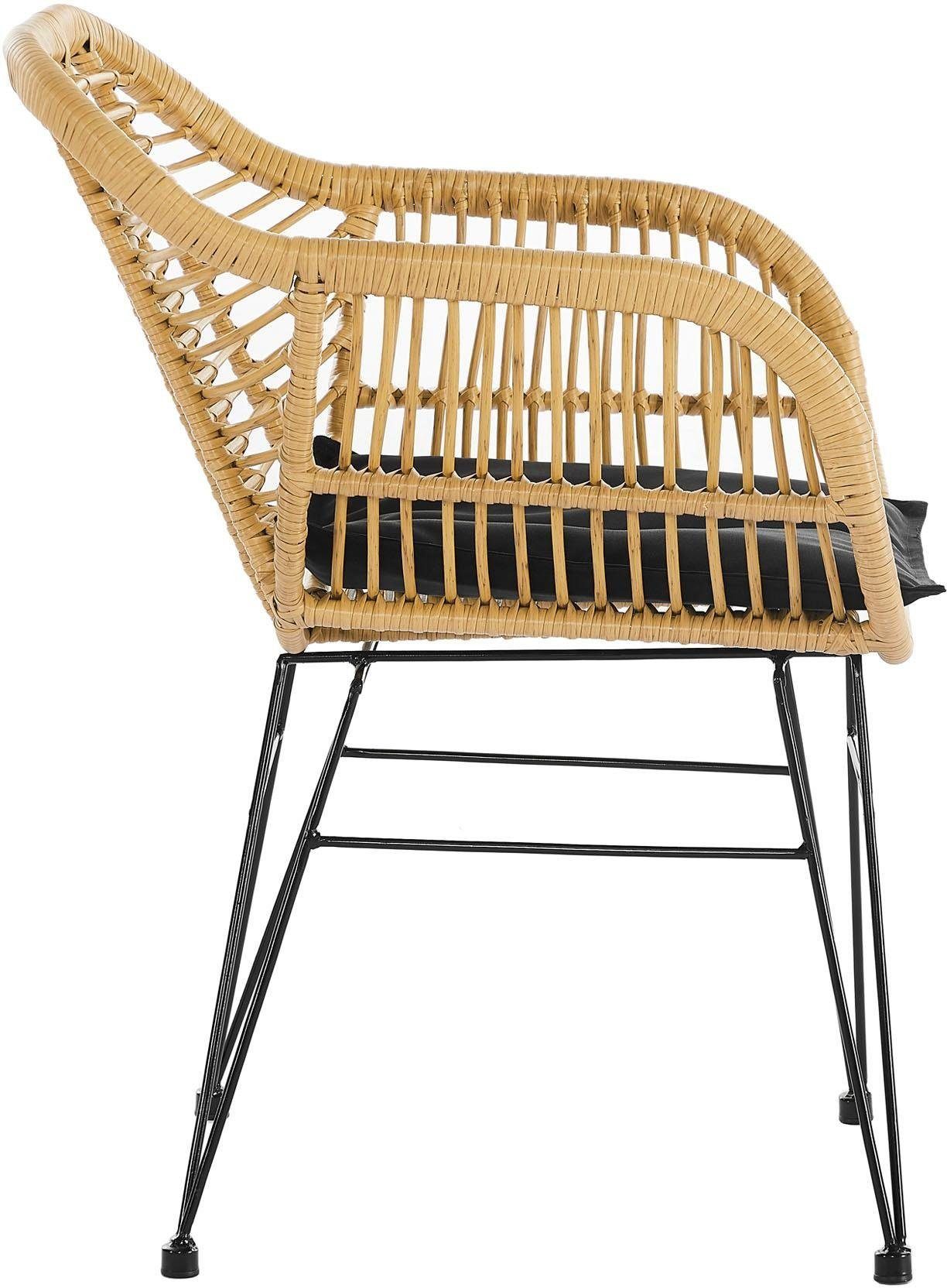 SalesFever Stuhl (Set, 2 St), aus wetterfestem Kunststoffgeflecht in Rattanoptik