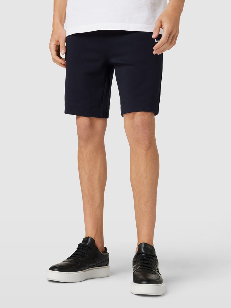 Sweatshorts mit Label-Details Modell 'Headlo' in marineblau