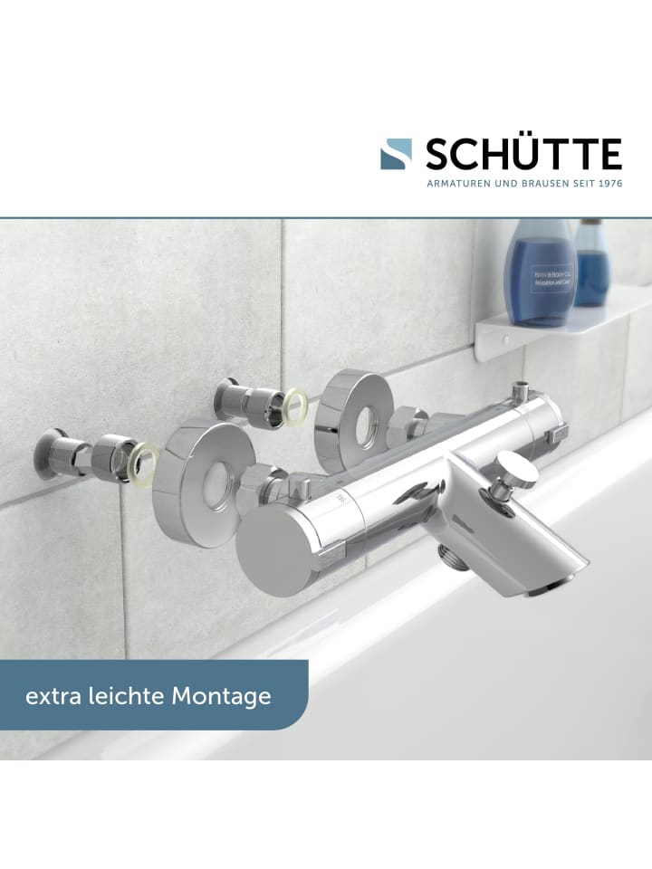 Schütte Wannenarmatur LONDON in Chrom mit Thermostat - (L) 16 x (B) 27 x (H) 7 cm günstig kaufen onesize