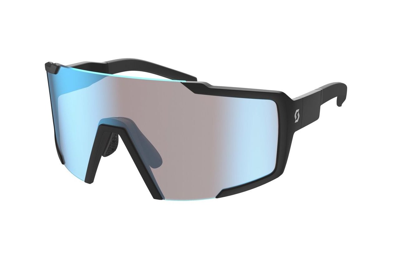 Scott Shield Sonnenbrille black matt / blue chrome enhancer