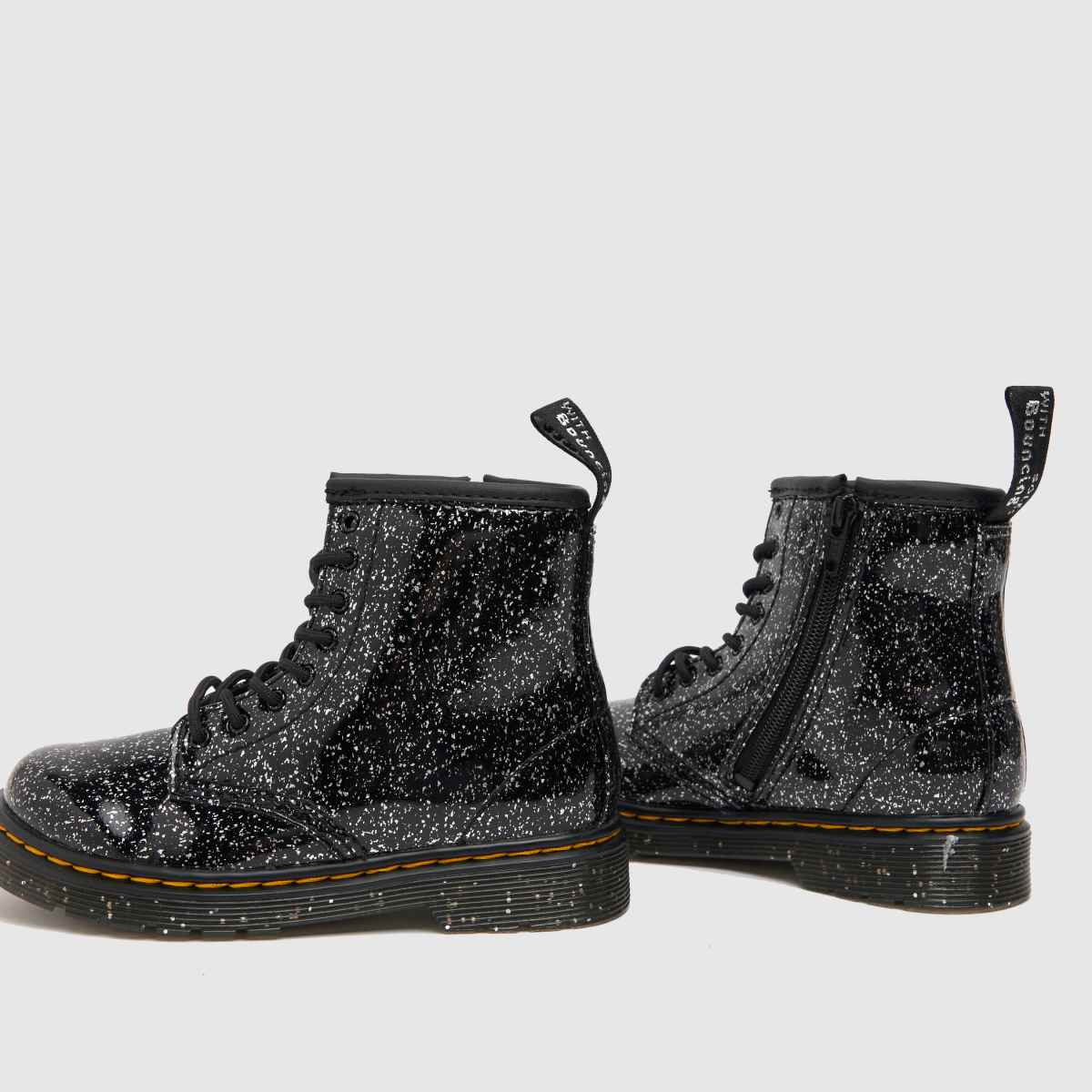 Dr Martens svarta & silverfärgade 1460 Cosmic Glitter flickstövlar