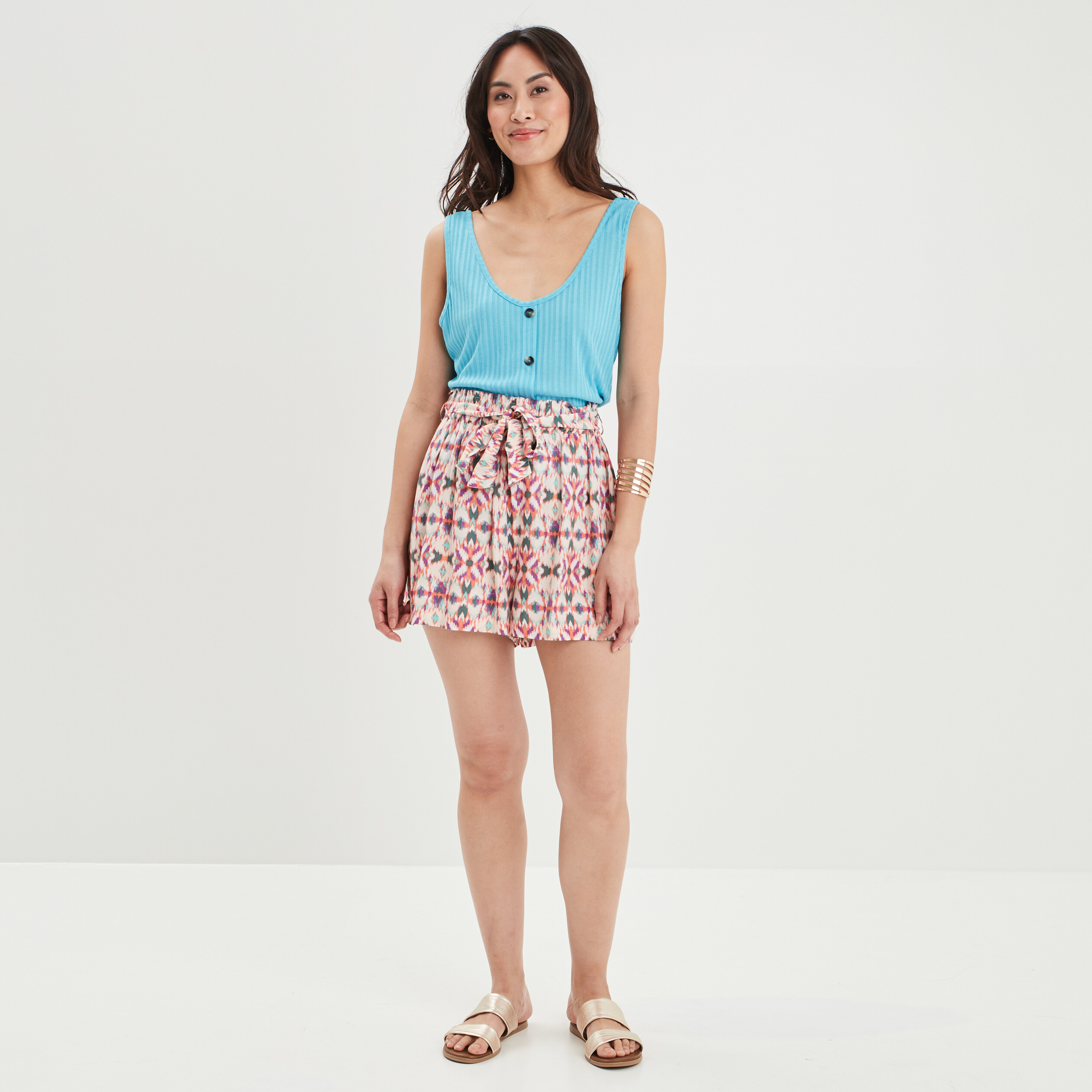 Short ample fluide orange clair femme | La Halle