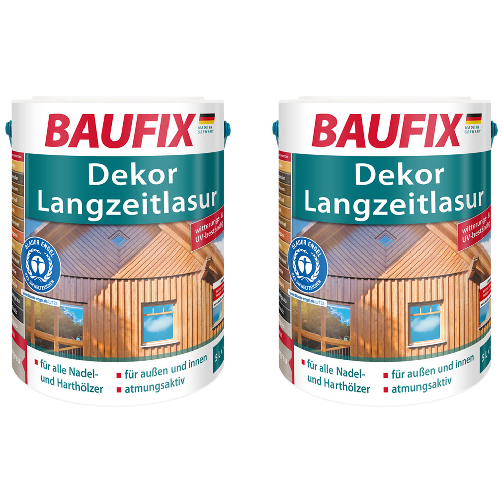 Baufix Dekor-Langzeitlasur mahagoni 5 L 2er Set