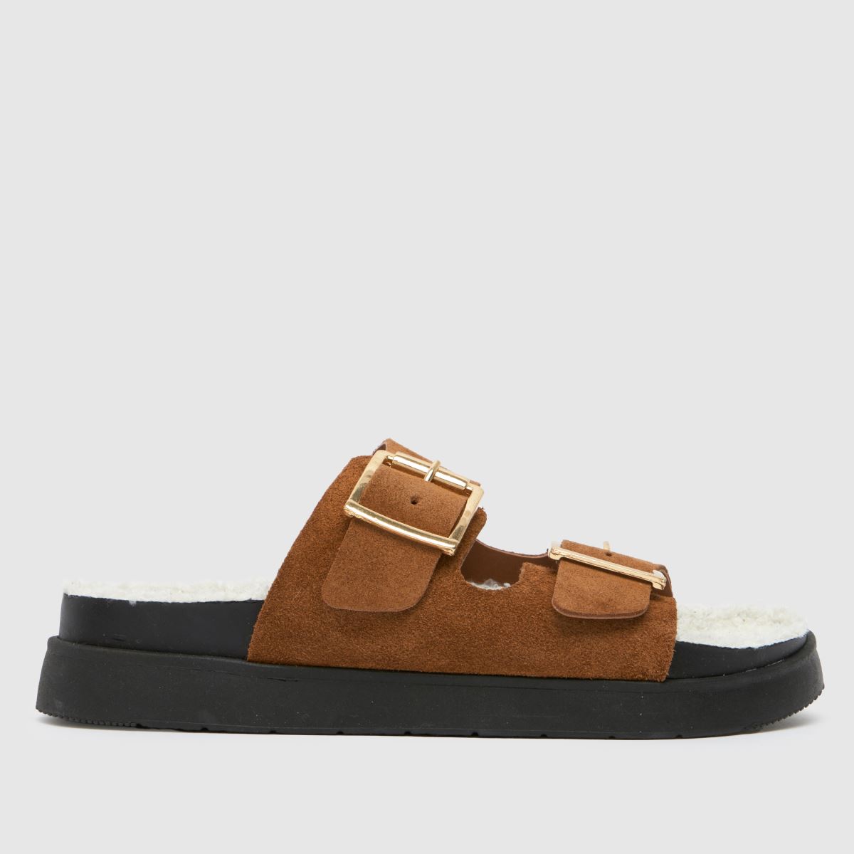 Schuh – Truvy – Bruna sandaler i mocka med sockspänne