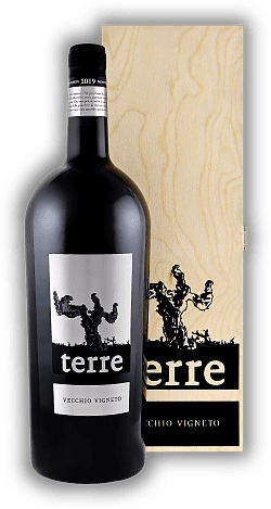 Terre, Magnum Rosso, in Holzkiste 1,5 Liter, Puglia IGT, 2019, Apulien  Terre, Magnum Rosso, in Holzkiste 1,5 Liter, Puglia IGT, 2019, Apulien   Jahrgang 2019 - 1,5	 Liter - Vol 14%