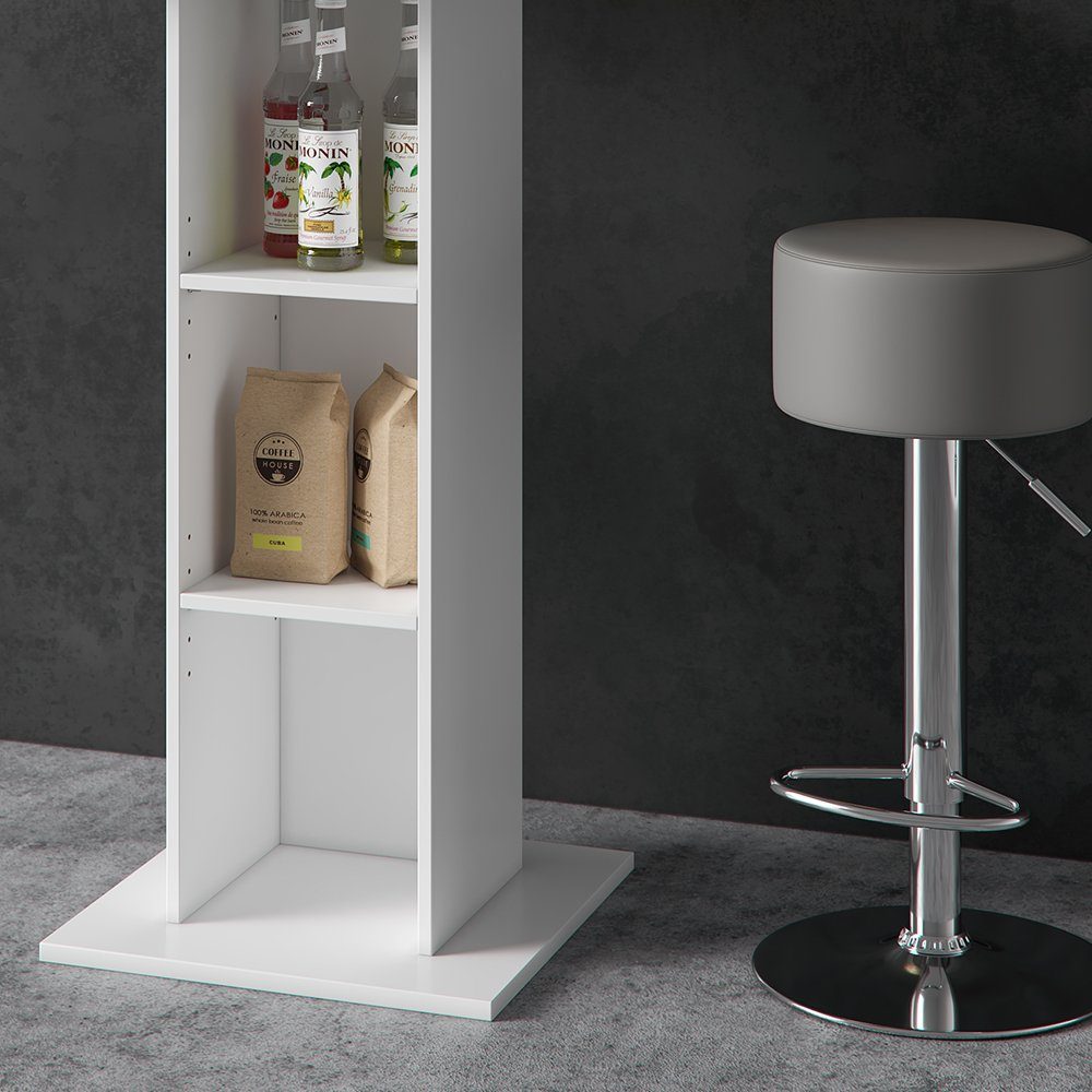 Vicco Bartisch Stehtisch Tresentisch RODEO Weiß Beton inkl. Hocker