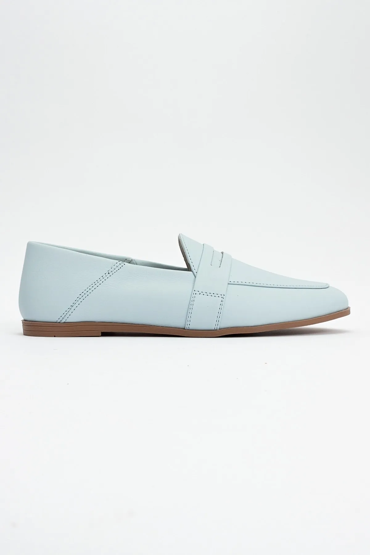 LuviShoes  Babyblaue Ballerinas aus echtem Leder für Damen