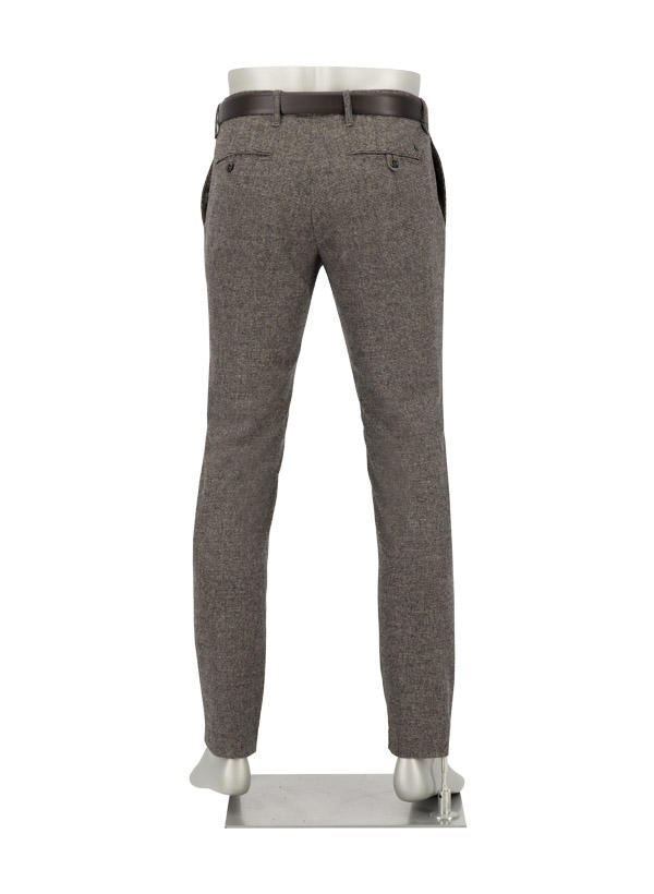 Alberto, Hose, Slim Fit, Wolle waschbar, greige meliert