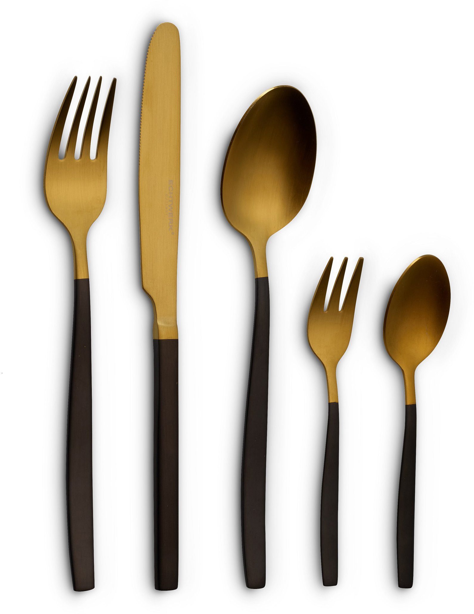 ECHTWERK Besteck-Set Positano Due, Edelstahl 18/10, zweifarbig, (PVD-beschichtet), Kopf gold mattiert
