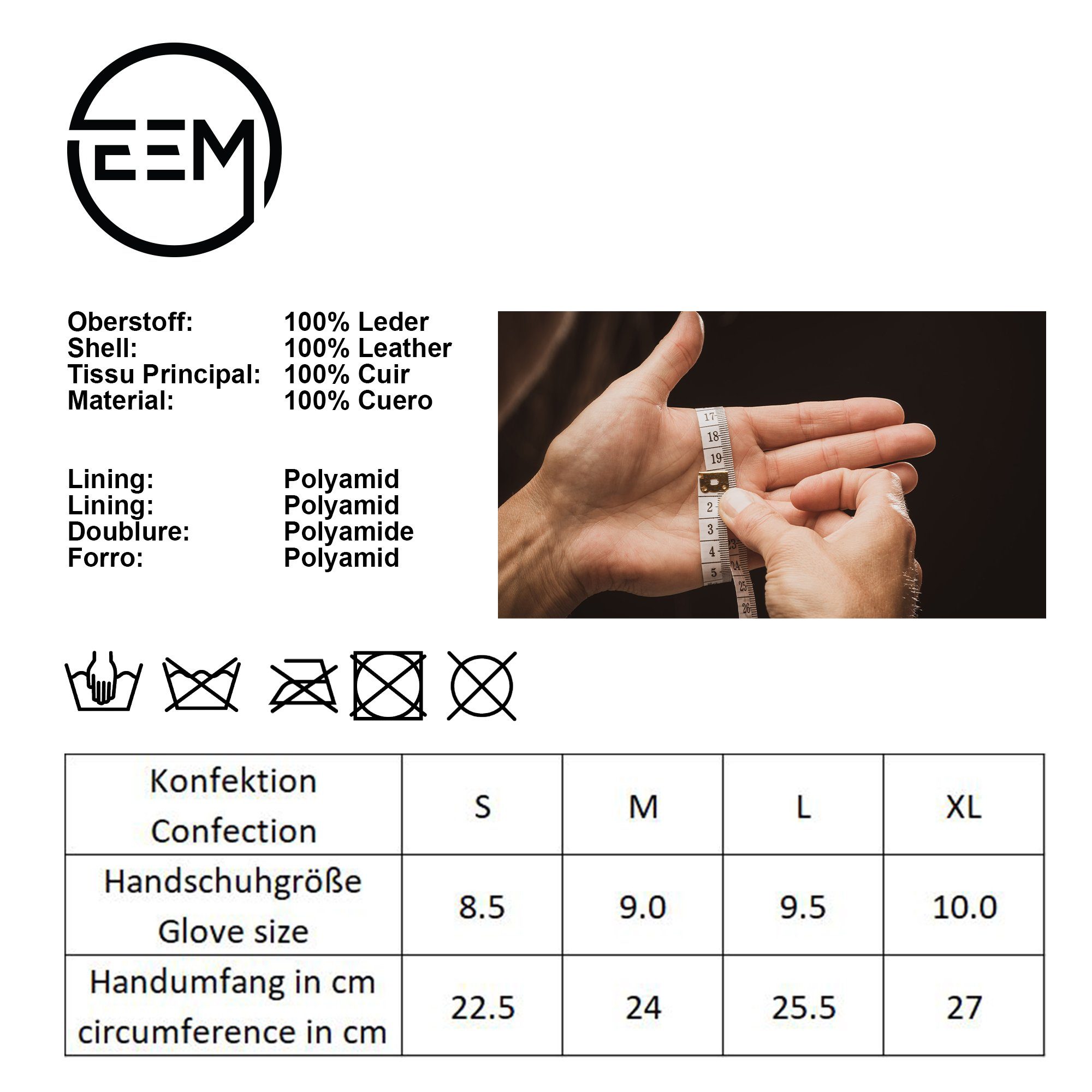 EEM Lederhandschuhe Herren-15258