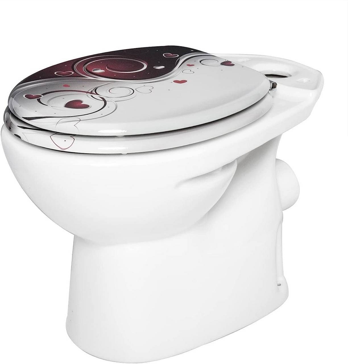 Woltu WC-Sitz (1-St), mit Absenkautomatik, MDF Holzkern, Softclose Scharnier