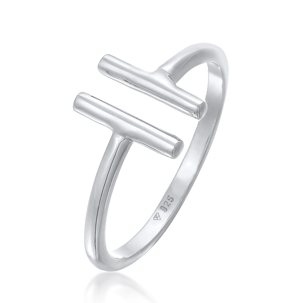 Elli Elli Bague Femmes Géo Bâton Tendance Ouvert en Argent Sterling 925 Bague