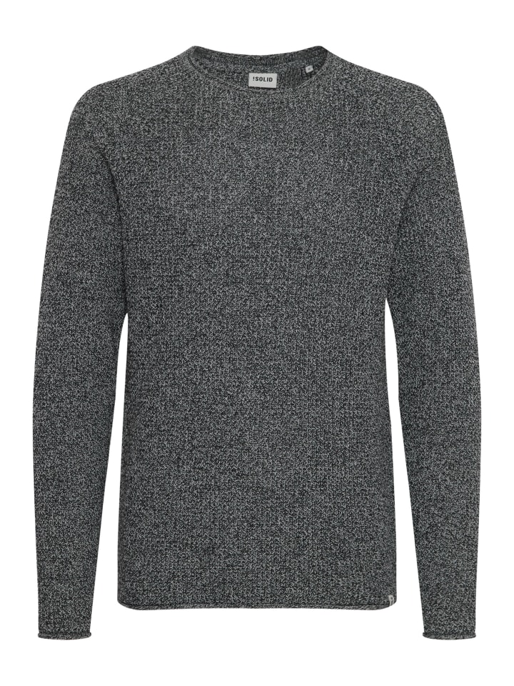 !SOLID Strickpullover SDKotchap 21301069-ME  Melierter Strickpullover mit Rollkanten in Grau günstig kaufen