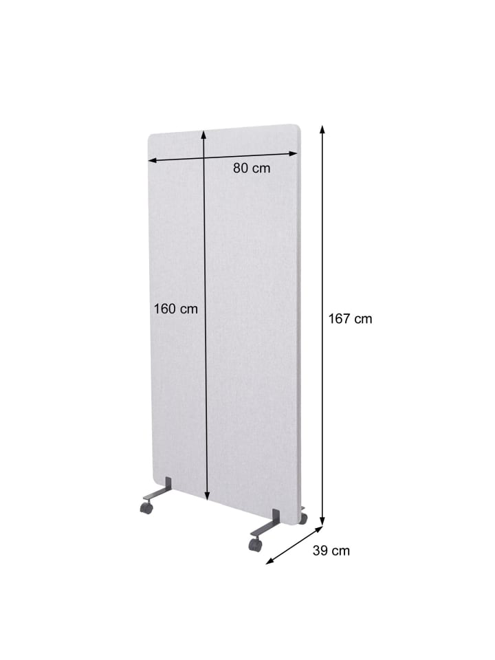 MCW Akustik-Trennwand G77, 167x80cm braun-grau günstig kaufen onesize