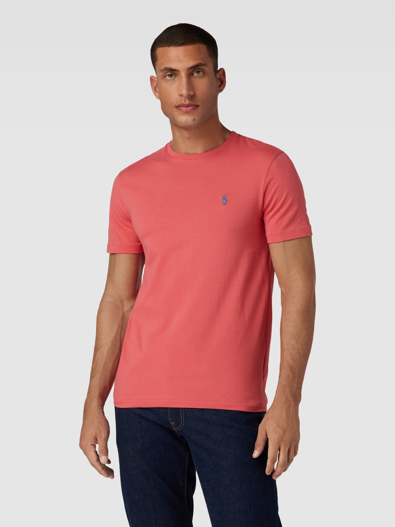 T-Shirt in Melange-Optik in rot