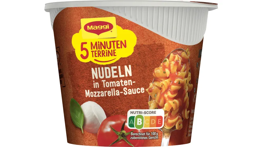 MAGGI 5 Minuten Terrine Nudeln in Tomaten-Mozzarella Sauce 55 g