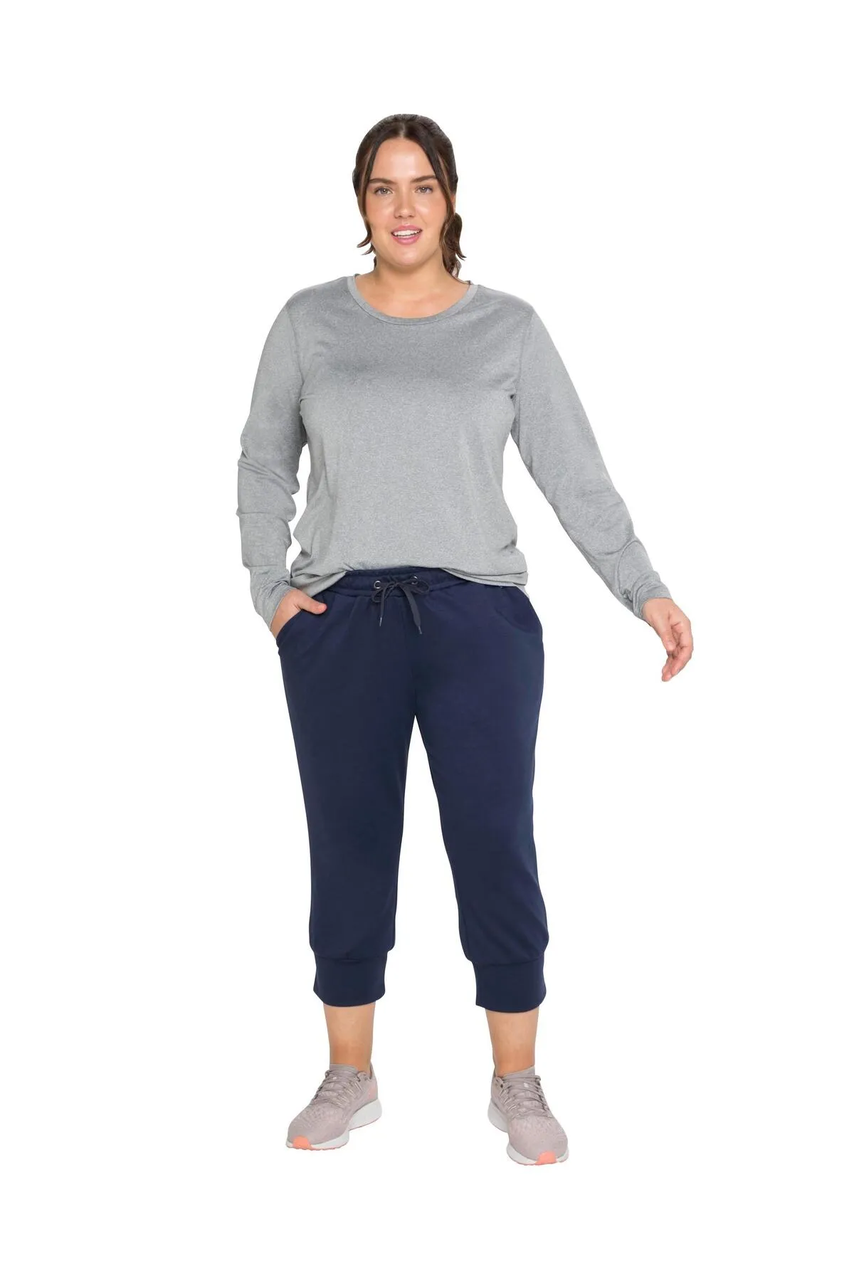 Sheego  Kurze Sporthose - Blau - Mittlerer Bund