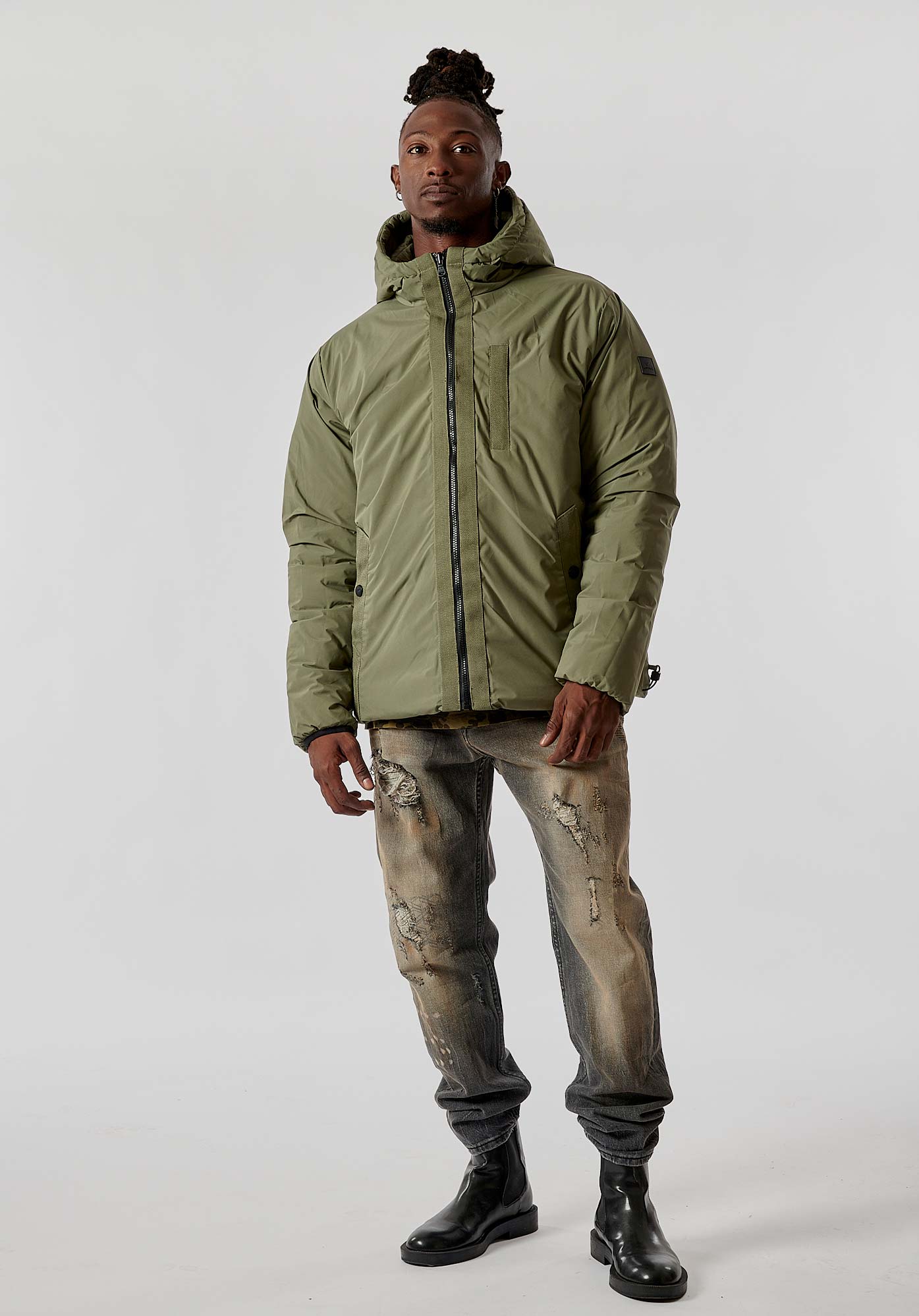 CODY   Doudoune kaki reversible Homme