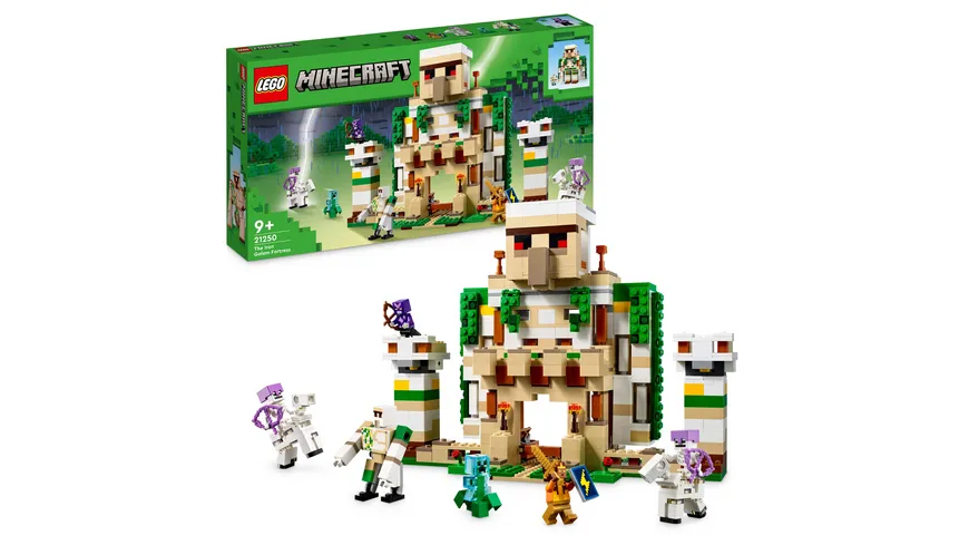 LEGO Minecraft 21250 Die Eisengolem-Festung, Spielzeug-Set mit Creeper