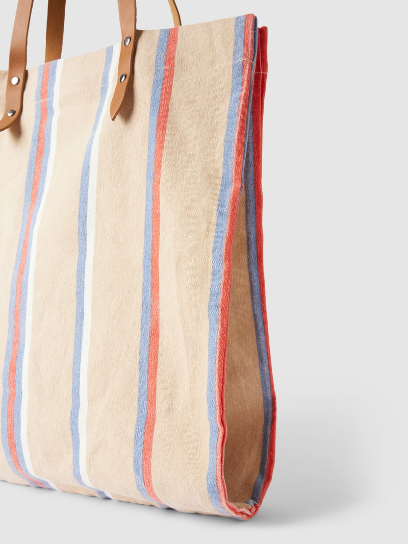 Shopper mit Streifenmuster Modell 'Rebecca' in sand