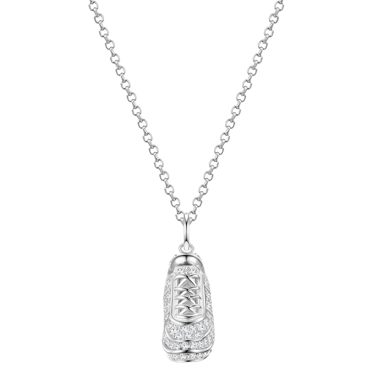 Halskette Sneaker Sterling Silber Zirkonia in Silber