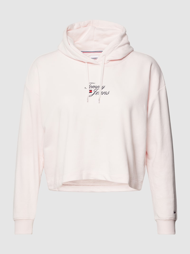 PLUS SIZE Hoodie mit Label-Stitching Modell 'ESSENTIAL' in hellrosa