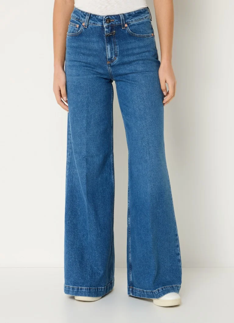 Calça jeans Glow-up de cintura alta e pernas largas com modelagem média