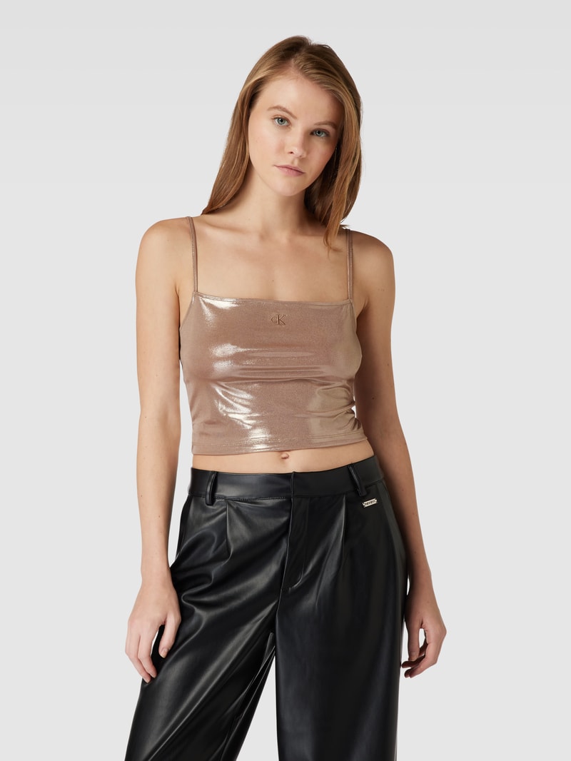 Crop Top in metallic in gold