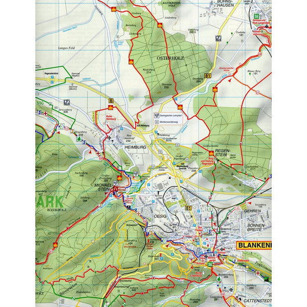 Radwander- und Wanderkarte Ostharz, Bodetal und Umgebung 1 : 35 000 - Wanderkarte