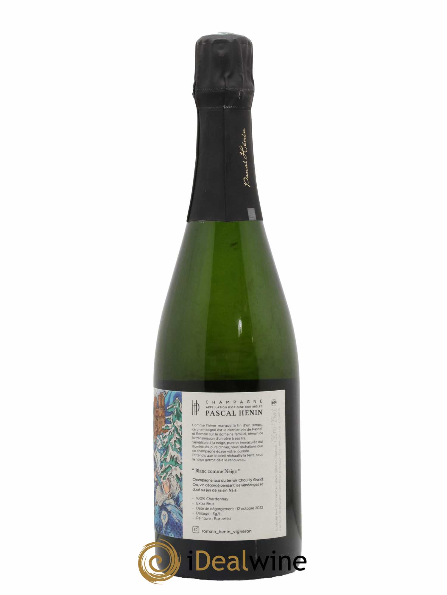 Champagne Cuvée Blanc Comme Neige Romain Henin 2016 - Lot de 1 Bouteille