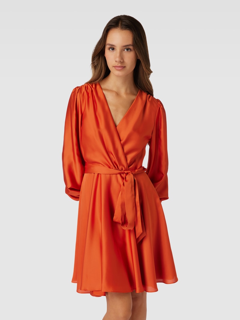 Cocktailkleid in Wickel-Optik in orange