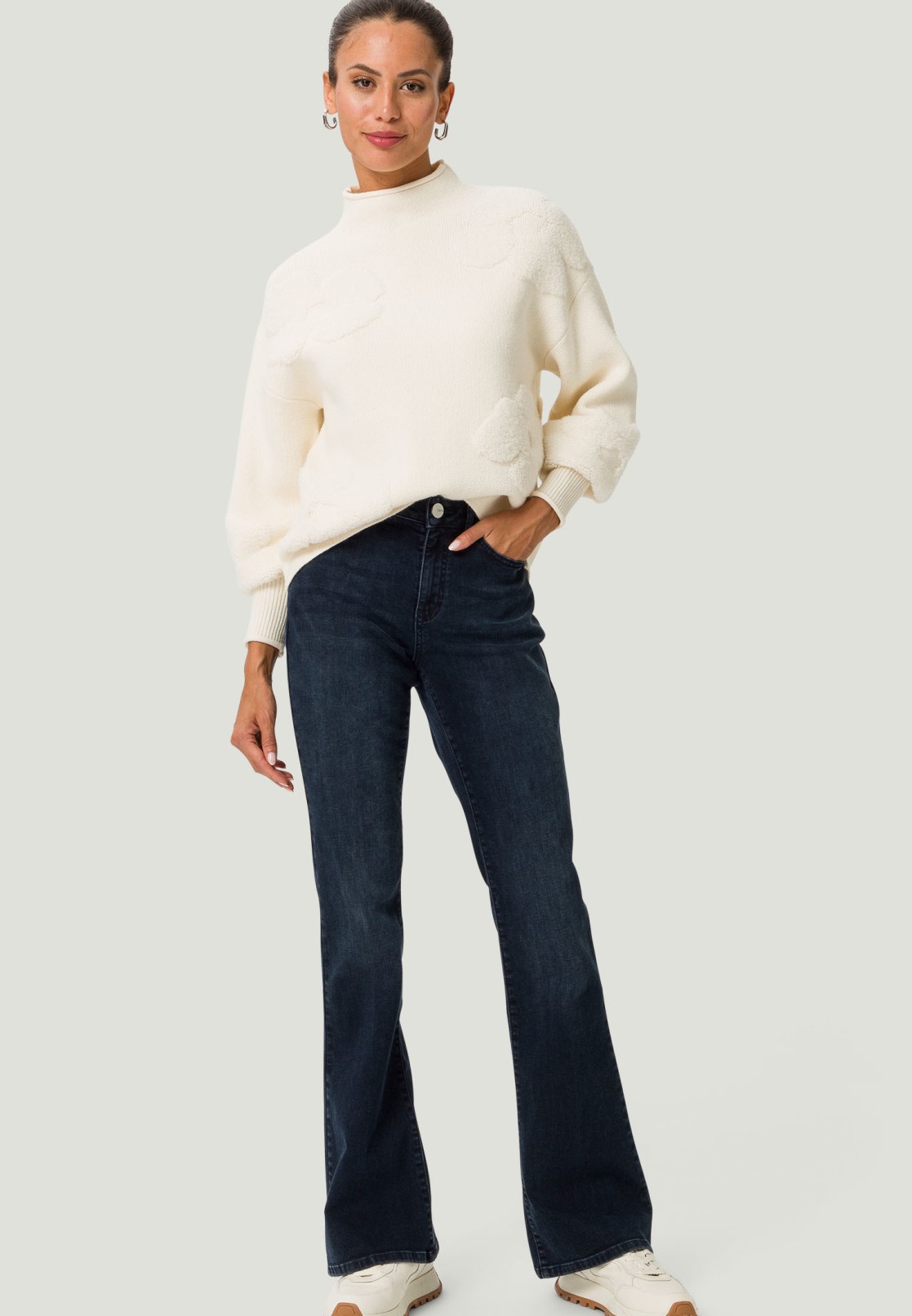 Pullover florales Strukturmuster