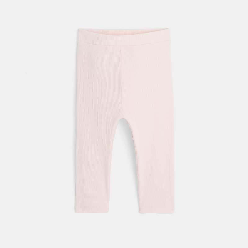Legging uni rose bébé fille