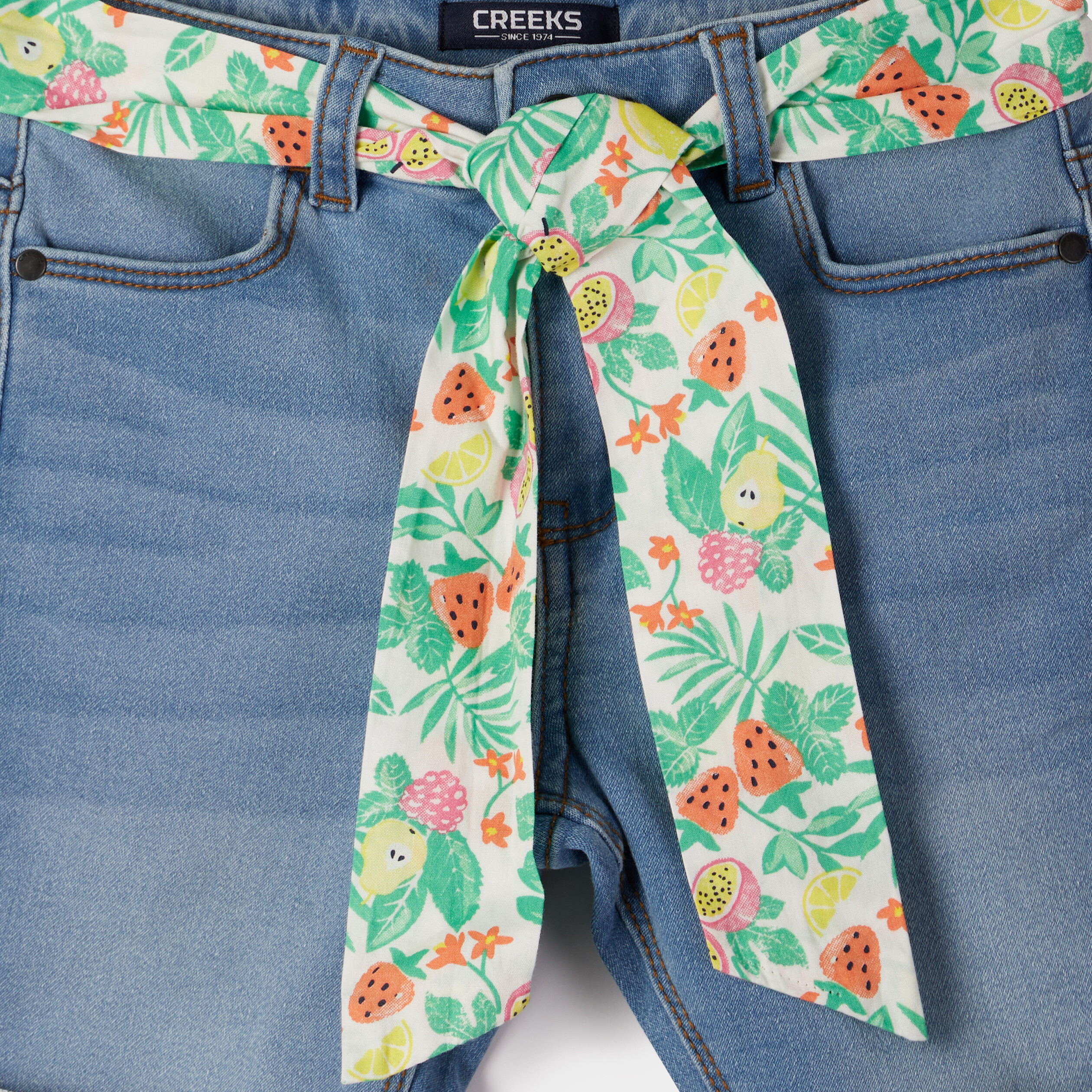 Short avec ceinture à nouer blanc fille | La Halle