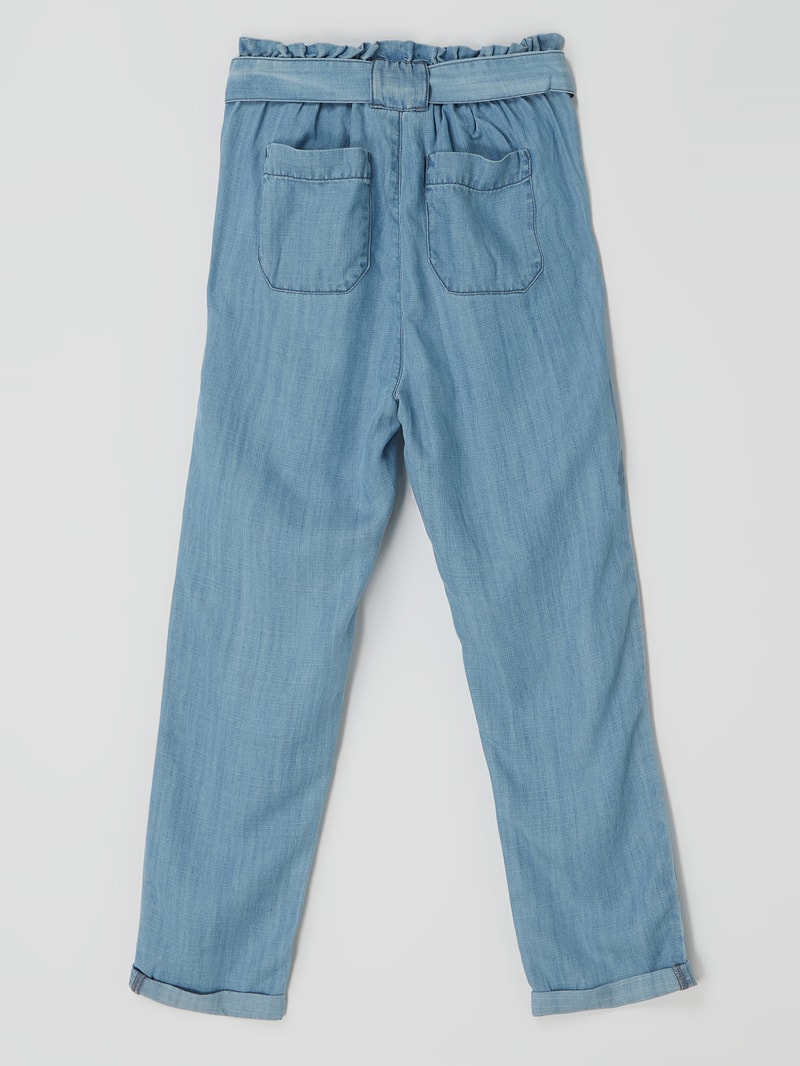 Paperbag-Hose aus Lyocell in hellblau