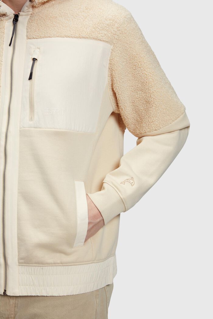 Zip-Hoodie aus Materialmix