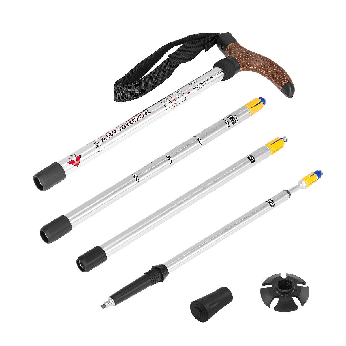 MidGard Nordic-Walking-Stöcke 50-113 cm höhenverstellbar, Gehstock Antischock Dämpfung, Wanderstock (1 St)